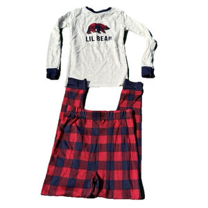 Dearfoams Boys Lil Bear Pajamas Set Size 10 Red Black Plaid A5